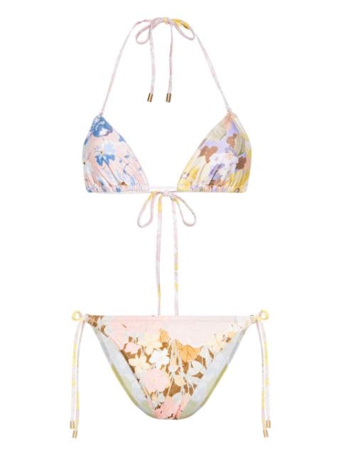 ZIMMERMANN floral-print triangle bikini