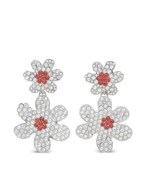 Marni crystal-flower drop earrings