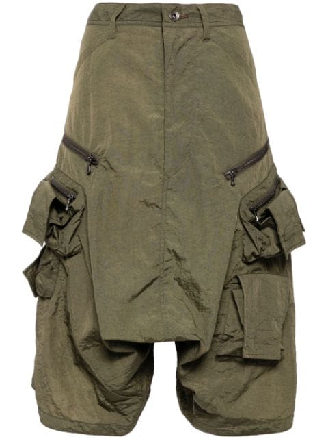 Julius mid-rise drop-crotch cargo shorts