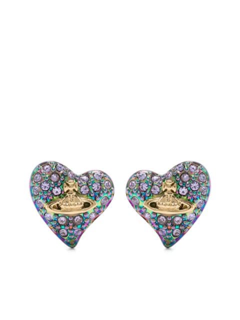 Vivienne Westwood Tiny Diamante Heart earrings