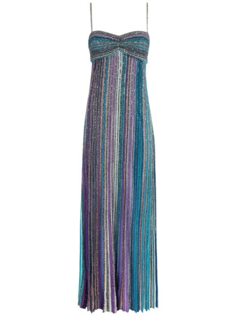 Missoni pleated lamé long dress