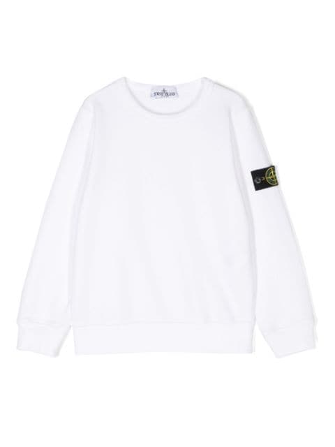 Stone Island Junior Compass-badge cotton sweatshirt