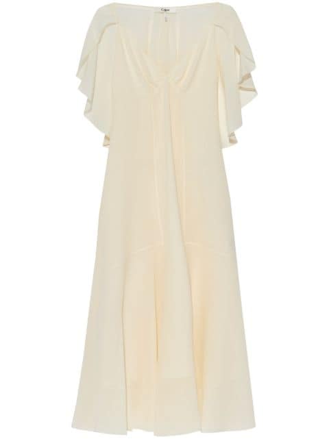 Chloé cape panelled midi-dress