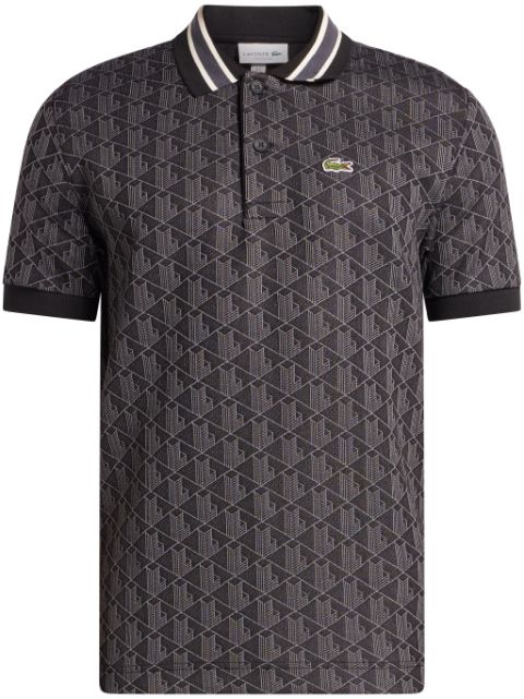 Lacoste playera tipo polo con monograma en jacquard