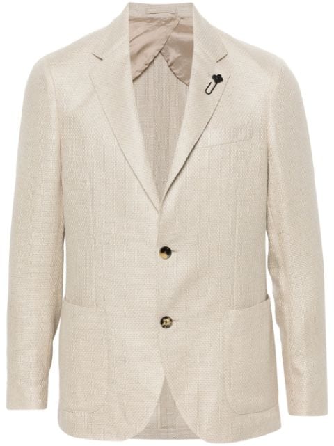 Lardini single-breasted interwoven blazer