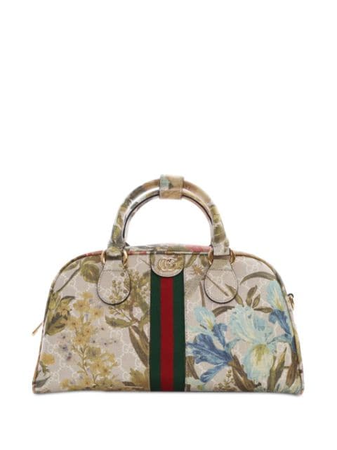 Gucci Pre-Owned bolsa satchel GG Supreme Ophidia Flora 2016-2023