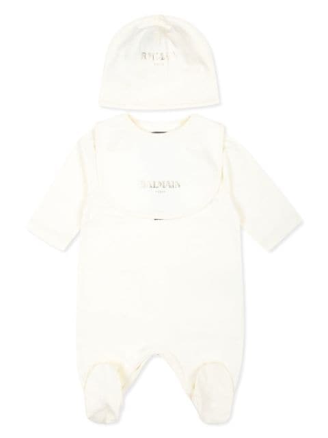 Balmain Kids logo-print babygrow set