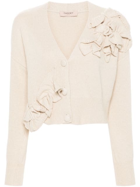 TWINSET floral-appliqué cardigan