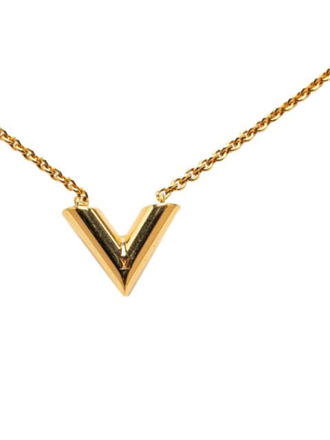 Louis Vuitton Pre-Owned 2021 Gold Plated Essential V costume necklace