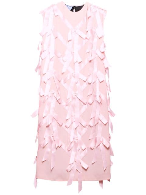 Prada bow-embellished sablé dress