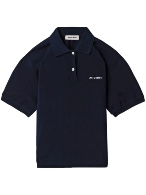 Miu Miu playera tipo polo con logo bordado