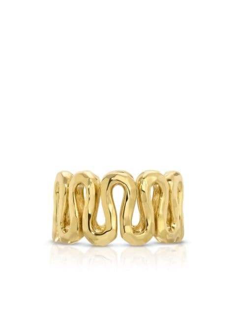 Octavia Elizabeth 18kt yellow gold swirl ring