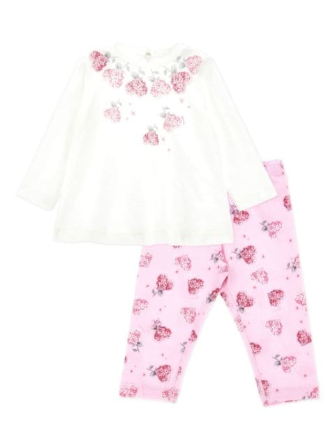 Monnalisa floral-print jersey trouser set