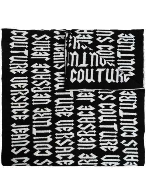 Versace Jeans Couture intarsia knit-logo scarf 