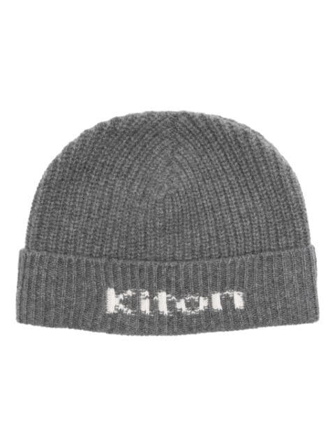 Kiton intarsia-logo beanie hat