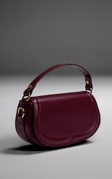 Burgundy Mini Round Cross Body Bag