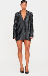 Black Diamante Blazer Dress