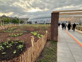 Le potager et un corridor de fraîcheur en place face à la gare