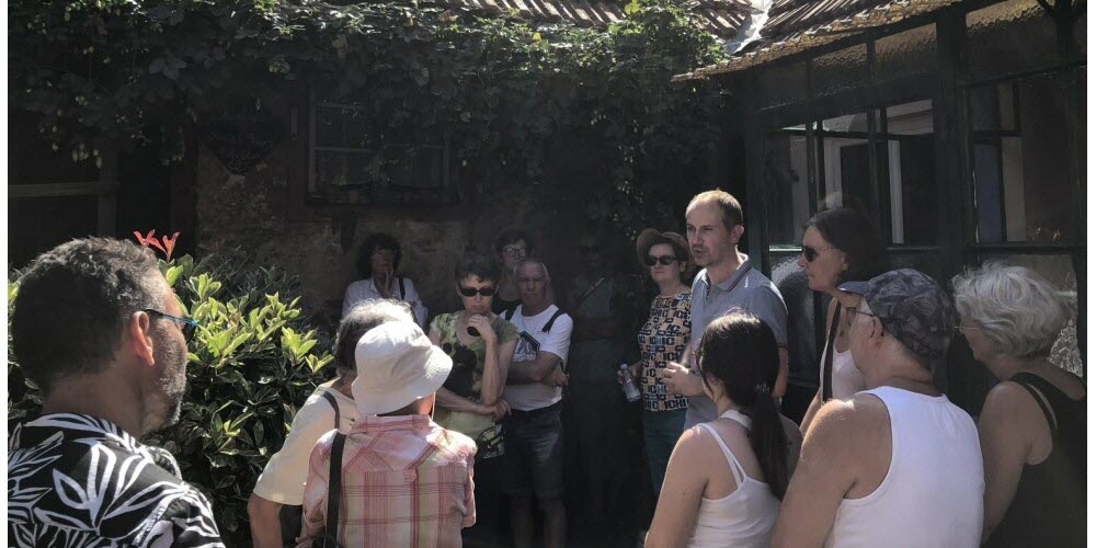 Christophe Stutzer a plongé les visiteurs dans l’histoire de la culture du houblon.  Photo S. Roser