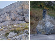 Un gros éboulement sur RD 1091 entre Grenoble et Briançon : la route est coupée