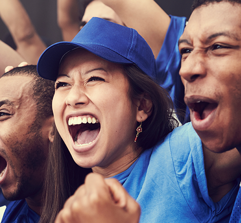 Fans at sporting event