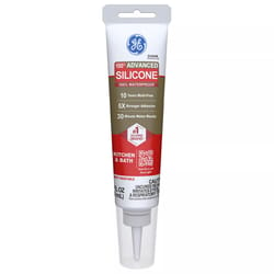 GE Advanced Clear Silicone 2 Kitchen and Bath Caulk Sealant 2.8 oz