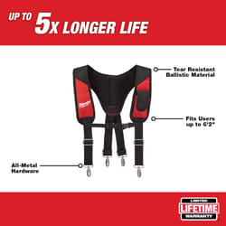 Milwaukee 14 in. L X 1 in. W Nylon Suspenders Black/Red 1 pk