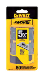 DeWalt Carbide Edge Steel Heavy Duty Utility Blade 2-1/2 in. L 50 pc