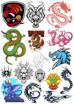 Dragons Vector Set Free Vector