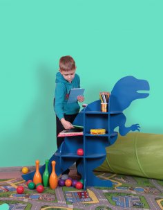 Laser Cut Dinosaur T-Rex Shelf Furniture CNC Plans DXF File