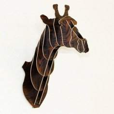 Laser cut Giraffe Wooden Animal Head dxf File