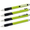 a group of pens with black caps