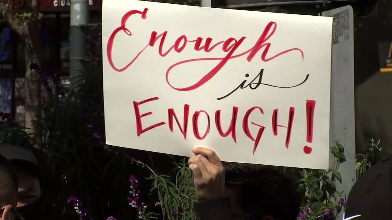 A rally against anti-Asian violence in San Francisco on March 21, 2021.