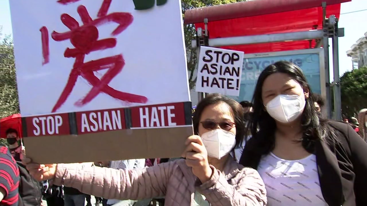 A rally against anti-Asian violence in San Francisco on March 21, 2021.