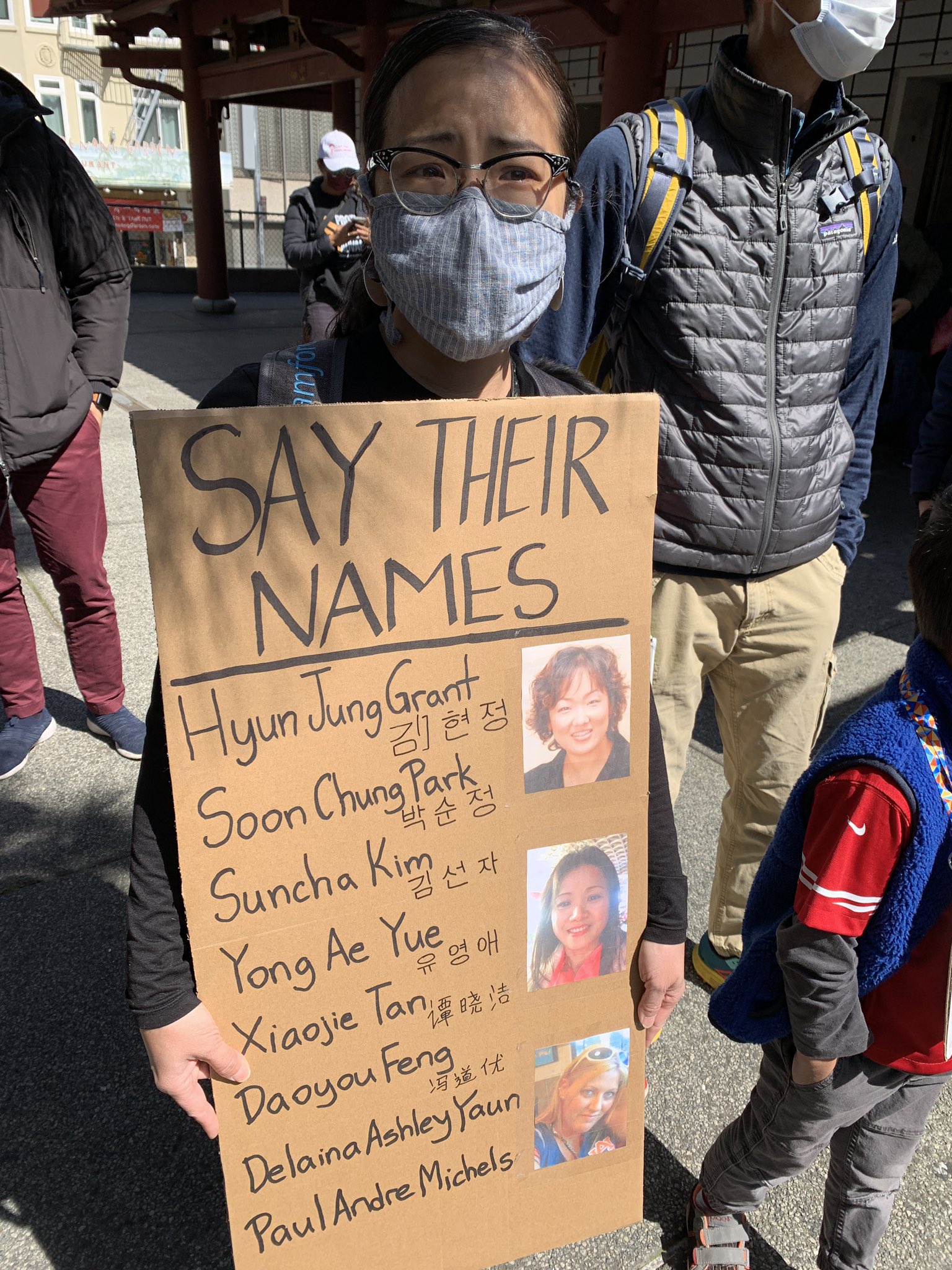 People rally in San Francisco against anti-Asian violence on March 21, 2021.