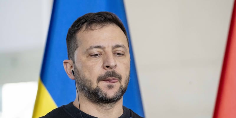 Volodymyr Zelenskyj během návštěvy Německa