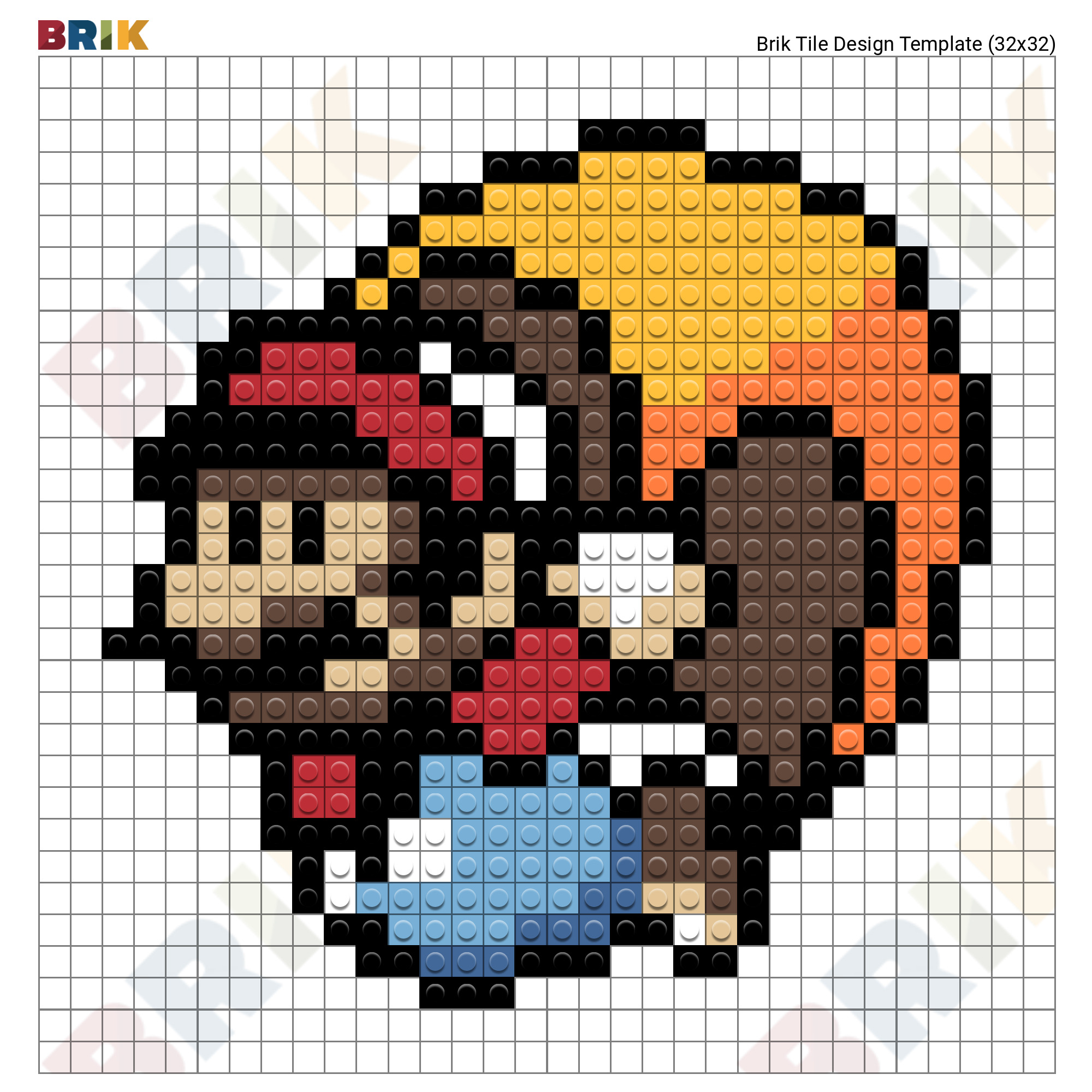 Pixel Art On A Grid 32X32