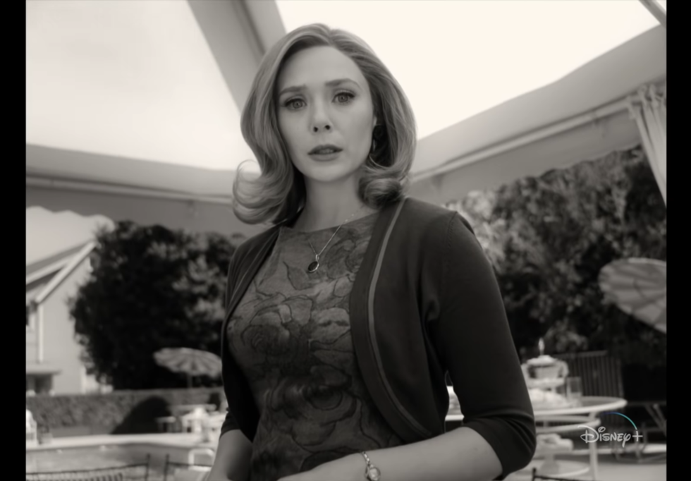 This moment from the second episode sees Wanda wondering how to deal with the curious sight of blood. As in, red blood in a black-and-white world.