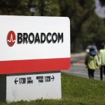 A Broadcom sign outside one of its offices.