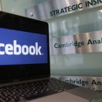 facebook logo next to cambridge analytica sigh