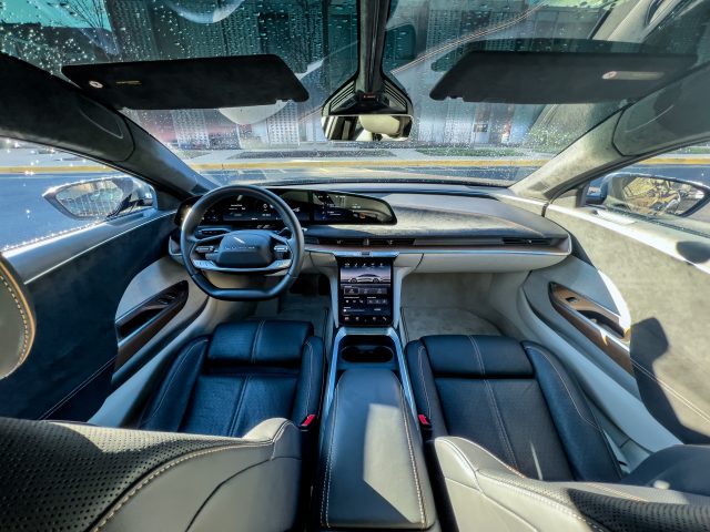 Lucid Air front seats and dashboard