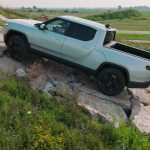 Off-roading in a Rivian R1T