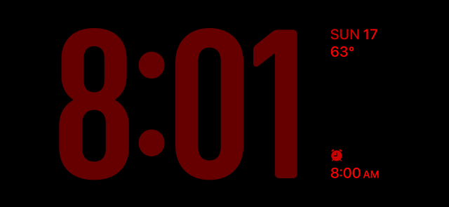 A black-and-red clock