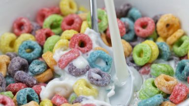 fruit cereal in a bowl