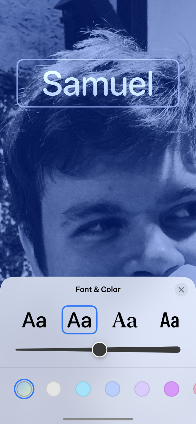 A font picker in iOS