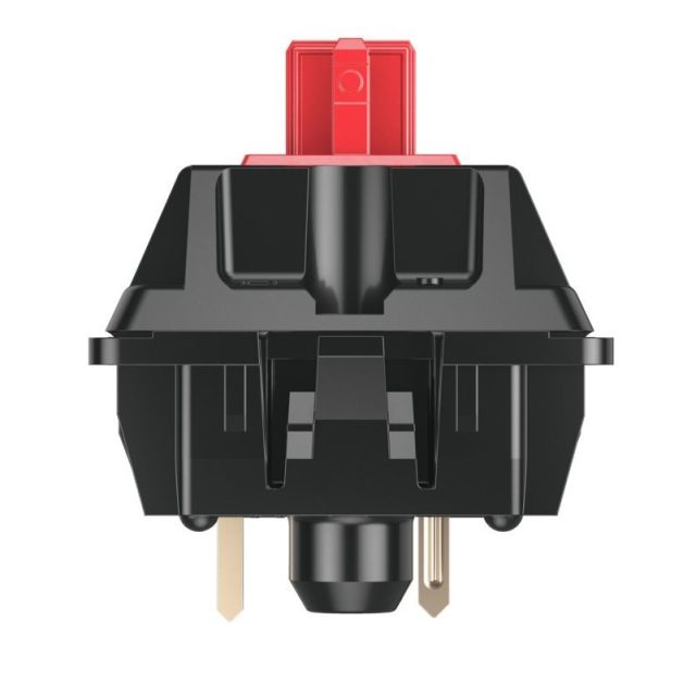 A profile view of a Cherry MX Red switch.