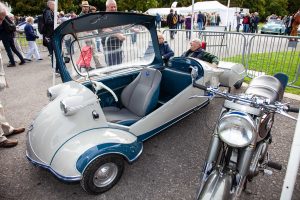 The cockpit of a Messerschmitt KR200 microcar