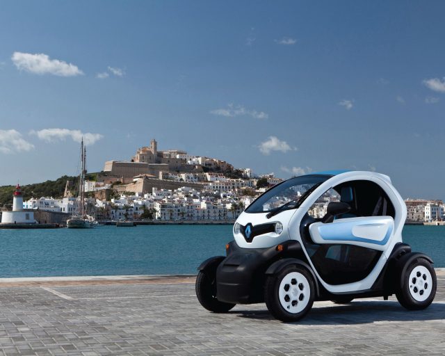 A renault twizy parked near mont st Michel