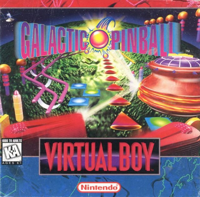 Box art for Galactic Pinball on the Virtual Boy.