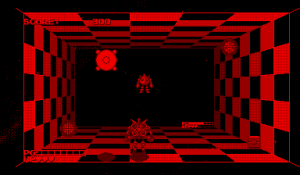 A screenshot of Space Squash on the Virtual Boy.